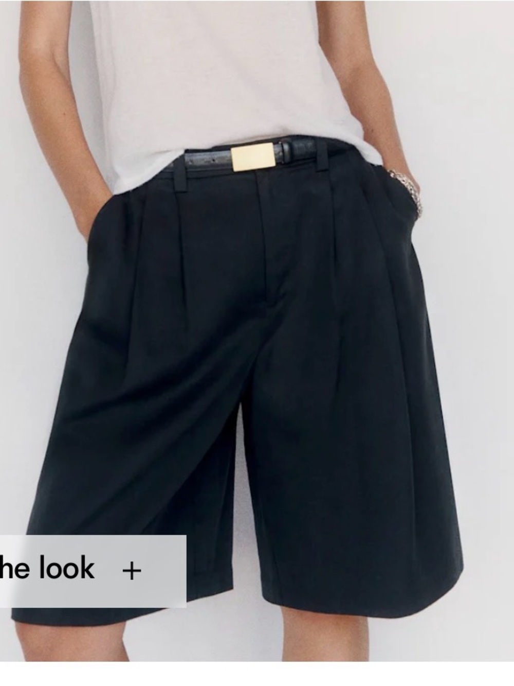 Reformation Black Tailored Bermuda Shorts